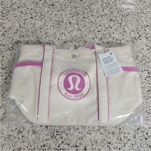 lululemon athletica White and Pink Tote